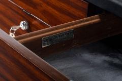  Stow Davis Furniture Co Mid Century Walnut Credenza with the Original Vinyl Top and Chrome Detailing - 2604591