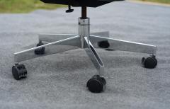  Stow Davis Furniture Co Pair of Stow Davis Black Leather Chrome Rolling Swivel Desk or Office Chairs - 4302420