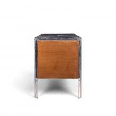  Stow Davis Furniture Co Stow Davis Mid Century Walnut Leather and Chrome Credenza - 4819966