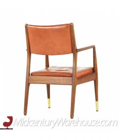 Stow Davis Furniture Co Stow Davis Mid Century Walnut and Brass Lounge Chair - 3128013