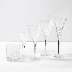  Stuart Glass Company Set of 60 Modernist Etched Crystal Glasses by Stuart with Neoclassical Detailing - 4037693