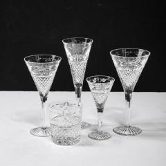  Stuart Glass Company Set of 60 Modernist Etched Crystal Glasses by Stuart with Neoclassical Detailing - 4037698