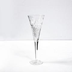  Stuart Glass Company Set of 60 Modernist Etched Crystal Glasses by Stuart with Neoclassical Detailing - 4037709