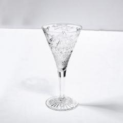  Stuart Glass Company Set of 60 Modernist Etched Crystal Glasses by Stuart with Neoclassical Detailing - 4037725