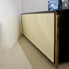  Studio A 1970s Italian Vintage Brass Black White Lacquer 12 Drawer Dresser Sideboard - 2346049