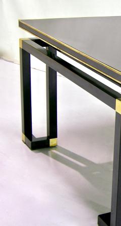  Studio A Studio A 1970s Italian Black Lacquered Wood and Brass Coffee Sofa Table - 701309