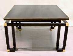  Studio A Studio A 1970s Italian Black Lacquered Wood and Brass Coffee Sofa Table - 701311