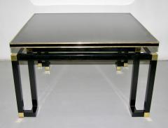  Studio A Studio A 1970s Italian Black Lacquered Wood and Brass Coffee Sofa Table - 701313