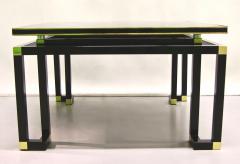  Studio A Studio A 1970s Italian Black Lacquered Wood and Brass Coffee Sofa Table - 701314