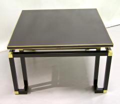  Studio A Studio A 1970s Italian Black Lacquered Wood and Brass Coffee Sofa Table - 701318