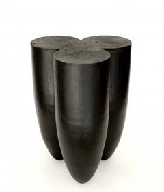  Studio Arno Declercq Arno Declercq Senufo Black Iroko Wood and Burned Steel Stool Extra Large Size - 1767933