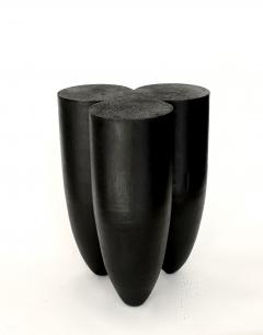  Studio Arno Declercq Arno Declercq Senufo Black Iroko Wood and Burned Steel Stool Extra Large Size - 1767937