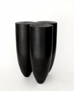  Studio Arno Declercq Arno Declercq Senufo Black Iroko Wood and Burned Steel Stool Extra Large Size - 1767939