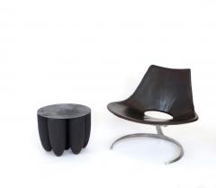  Studio Arno Declercq Artist Designer Arno Declercq Black Senufo Iroko Wood Low Coffee or Side Table - 1166723