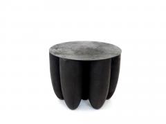  Studio Arno Declercq Artist Designer Arno Declercq Black Senufo Iroko Wood Low Coffee or Side Table - 1166725