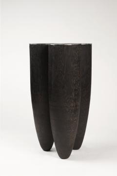  Studio Arno Declercq Iroko Wood Burned Steel Unique Signed Side Table Arno Declercq - 1068963