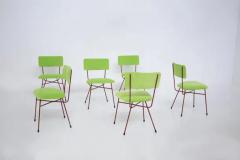  Studio BBPR Bbpr Chairs Set of Six in Velvet Green and Red - 3652540