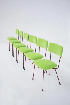  Studio BBPR Bbpr Chairs Set of Six in Velvet Green and Red - 3652543