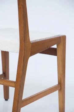  Studio BBPR Bbpr Set of 12 Wooden Mid Century Chairs in Boucl  - 3669633