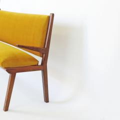  Studio BBPR Italian 1940s Bench in Wood and Yellow Velvet Upholstery Att to Studio BBPR - 1528854