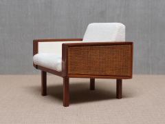  Studio BBPR Pair of BBPR Attributed Armchairs in Mahogany Cane Boucl Italy Late 1950s - 4305051