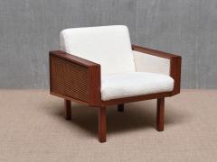  Studio BBPR Pair of BBPR Attributed Armchairs in Mahogany Cane Boucl Italy Late 1950s - 4305057