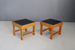  Studio BBPR Pair of MidCentury stools by BBPR Studio in Pear wood vinyl 1930s - 1191752