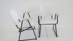  Studio BBPR Set of 12 Attr Studio BBPR Armchairs Withe Laquered Wood Torino 1945 - 1713314