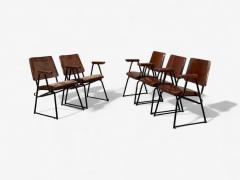 Studio BBPR Studio BBPR Lacquered Iron Wood Twelve Armchairs Italy 1960s - 4368142
