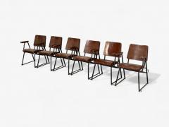 Studio BBPR Studio BBPR Lacquered Iron Wood Twelve Armchairs Italy 1960s - 4368143