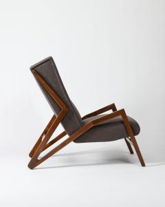  Studio BBPR Walnut and Newly Upholstered Lounge Chair by B B P R Italy c 1950 - 3825541