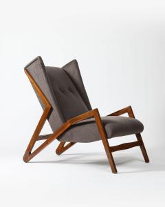  Studio BBPR Walnut and Newly Upholstered Lounge Chair by B B P R Italy c 1950 - 3825542