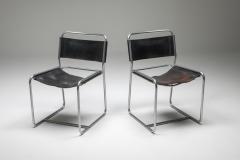  Studio Grassi Bianchi Black Leather Pasqualina CAB Dining Chairs 1970s - 1395146