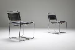  Studio Grassi Bianchi Black Leather Pasqualina CAB Dining Chairs 1970s - 1395147