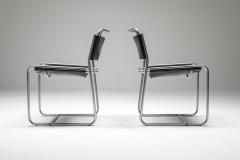  Studio Grassi Bianchi Black Leather Pasqualina CAB Dining Chairs 1970s - 1395148