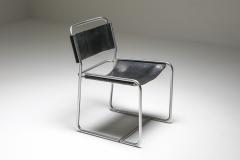  Studio Grassi Bianchi Black Leather Pasqualina CAB Dining Chairs 1970s - 1395149