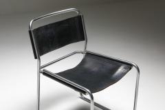  Studio Grassi Bianchi Black Leather Pasqualina CAB Dining Chairs 1970s - 1395153