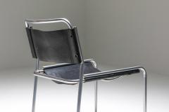  Studio Grassi Bianchi Black Leather Pasqualina CAB Dining Chairs 1970s - 1395154