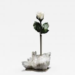  Studio Greytak Studio Greytak Bud Vase on Himalayan Quartz Bronze Clear Quartz White Rose - 1113821