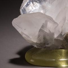  Studio Greytak Studio Greytak Calcite on Cast Glass Base White Clear Calcite Yellow Glass - 1459683