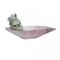  Studio Greytak Studio Greytak Crystal Bling Bowl 9 Hand Carved Rose Quartz With Amethyst Gem - 1083797