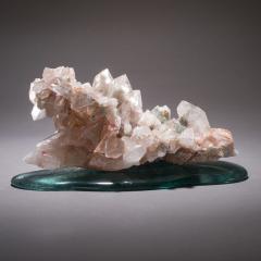  Studio Greytak Studio Greytak Himalayan Quartz on Cast Glass Pink Quartz Green Art Glass - 1459444