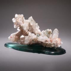  Studio Greytak Studio Greytak Himalayan Quartz on Cast Glass Pink Quartz Green Art Glass - 1459447