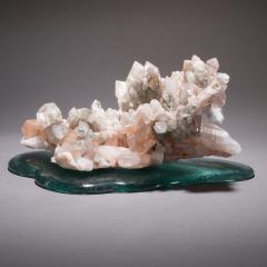  Studio Greytak Studio Greytak Himalayan Quartz on Cast Glass Pink Quartz Green Art Glass - 1459451