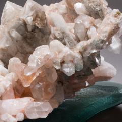  Studio Greytak Studio Greytak Himalayan Quartz on Cast Glass Pink Quartz Green Art Glass - 1459453