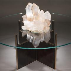  Studio Greytak Studio Greytak Iceberg Table 4 Himalayan Quartz Solid Bronze and Glass Top - 1110970