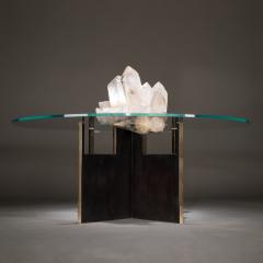  Studio Greytak Studio Greytak Iceberg Table 4 Himalayan Quartz Solid Bronze and Glass Top - 1110973