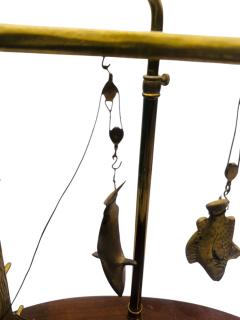 Studio J McDonald ARTIST SIGNED BRASS SCULPTURAL SHARK GROUPER FISH CATCH SCALE LAMP - 4695590