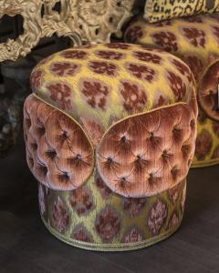  Studio Maison Nurita Pair of Gold and Pink Bevilacqua Silk Velvet Ottomans by Studio Maison Nurita - 2341607