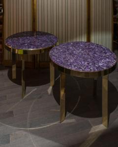  Studio Maison Nurita Pair of Purple Amethyst and Brass Tables by Studio Maison Nurita - 2241121